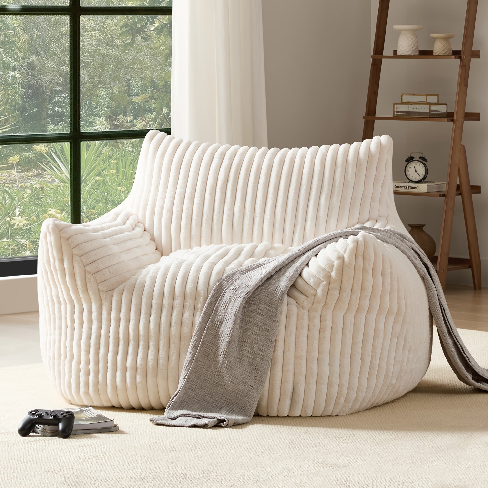 Living&Giving Oversize Bean Bag Chair, Family Corner Chair, Sofa, Fireplace Chair, Lazy Sofa, Compressed Sponge Sofa, Floor Single Leisure Chair, Sofa Bed, Suitable For Various Occasions In Hall, Office, Bedroom, Apartment, Restaurant