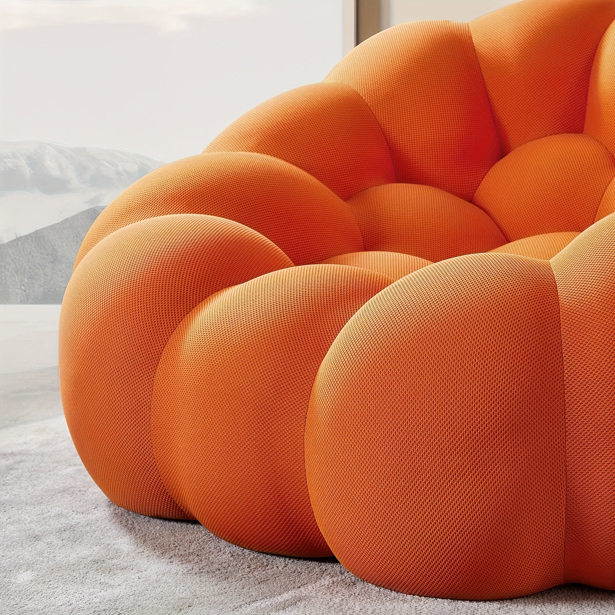 Modern Sofa, Upholstered Oversized Singe Sofas Lounge Chair, Free Installation Bubble Bean Bag Chair with 3D Textile Material, Comfy Lazy Chairs for Living Room, Apartment, Office, Living Room Seating, Apartment Furniture, Oversized Lounge
