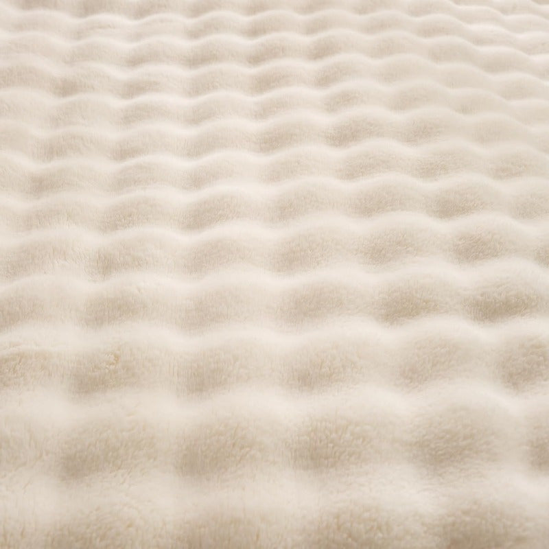 Luxury 3D Bubble Throw Blanket 5lb - Ivory 90x90 Inch Plush Soft All-Season Indoor\u002FOutdoor Blanket with PVC Backing, Hand Wash Only for Home Decor, Couch, Bed, Patio & Picnics, Blanket for Couch, Cozy Home Accessory, Elegant Home Decor, Durable PVC B