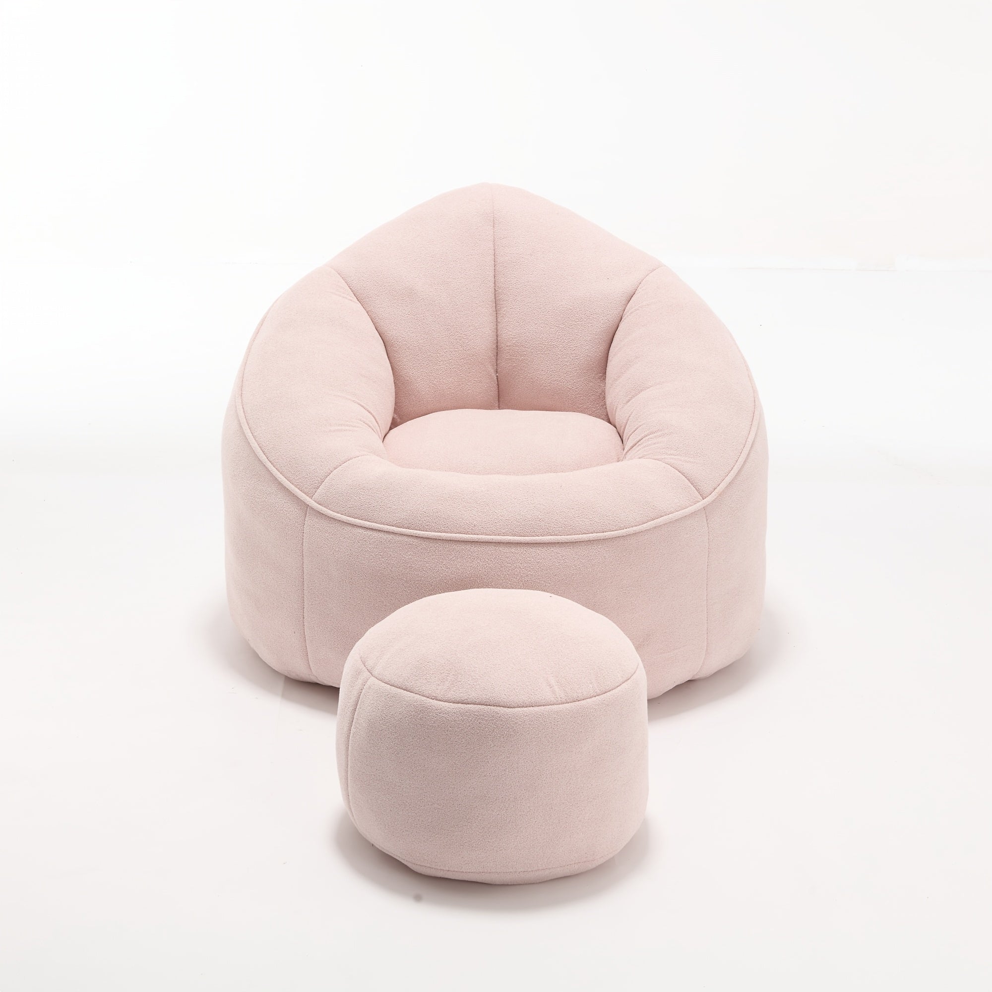 Bean Bag Chair With Ottoman, Comfy Bean Bag Sofa Chair, High Pressure Foam Lazy Sofa, Modern Accent BeanBag Chairs For Living Room, Bedroom