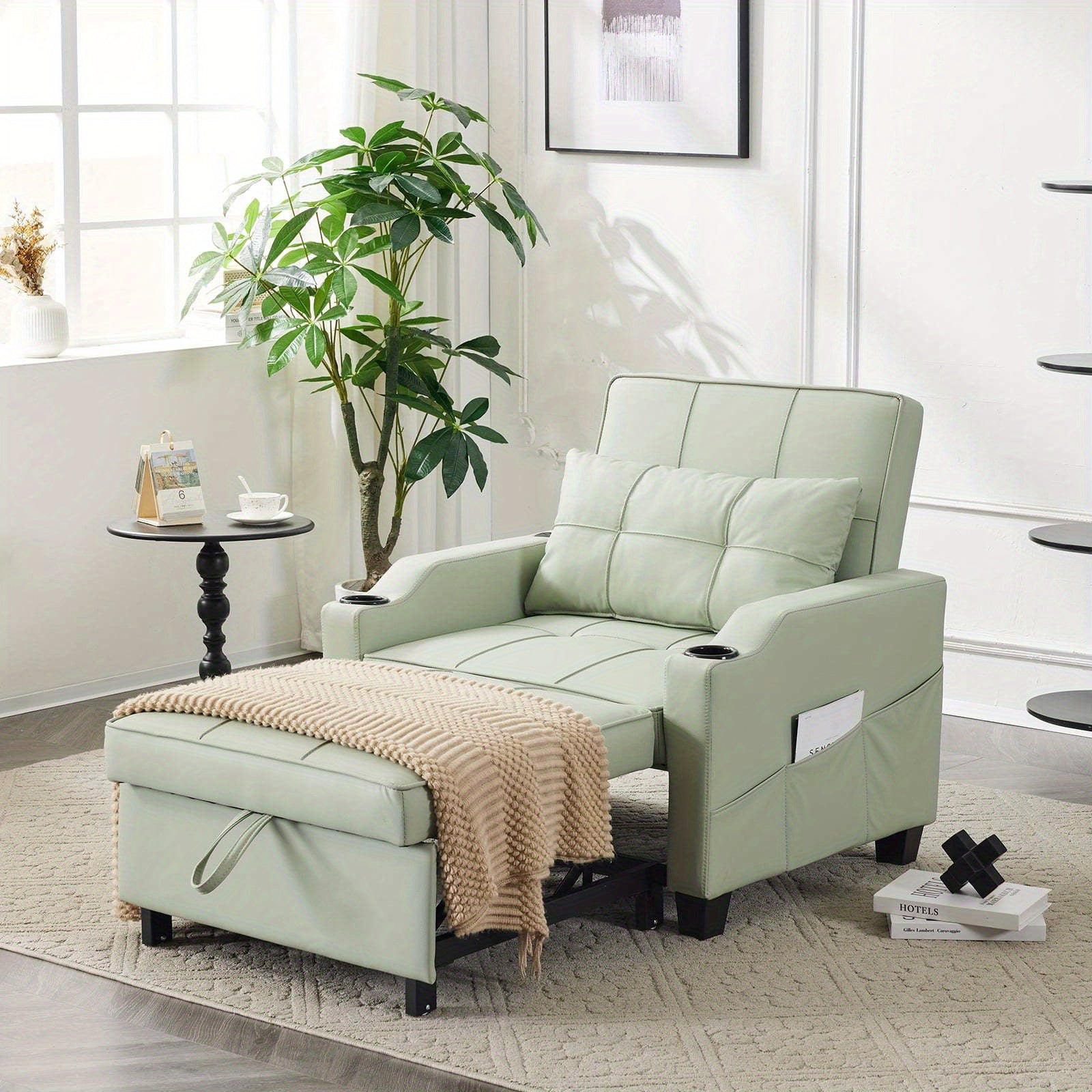 LEADZM 3-in-1 Modern Sleeper Sofa | Single | Sofa Bed Convertible | Living Room | Modern