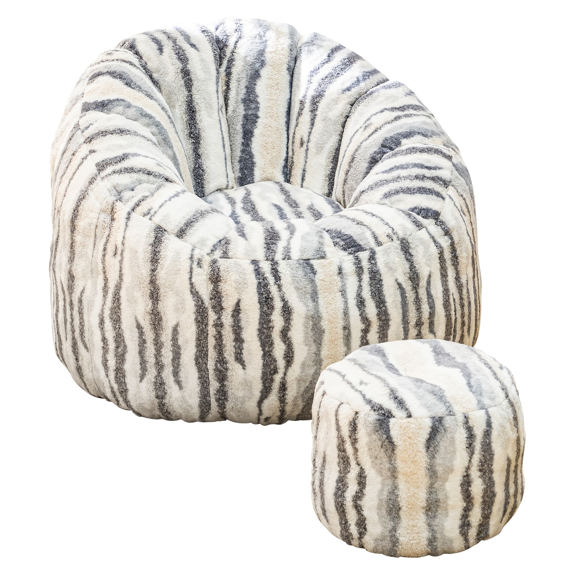 LAMERGE Beanbag Chairs with Foot Stools, Soy Bag Chairs And Foot Stools, Indoor Recliners, Comfortable And Lazy Sofa Chairs And Foot Stools, Reading Chairs for Living Rooms, Bedrooms, Essential Home Furnishings for Home Relaxation