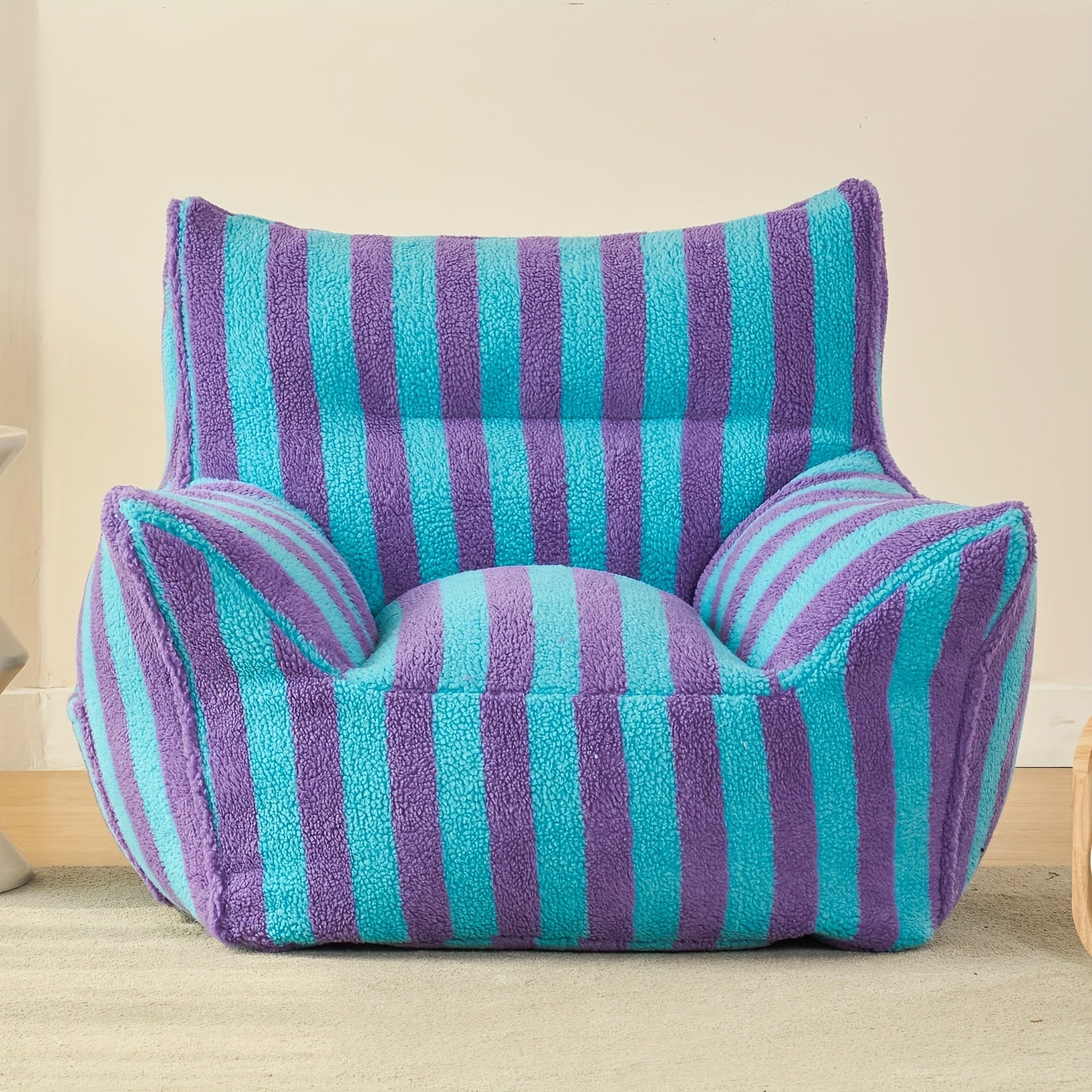 Giant Bean Bag Chairs For Adults With Filling Plush Fluffy Bean Bag Single Sofa And Loveseat With Armrest, Lounge Lazy Floor BeanBag Chair, Cozy Fluffy Couch For Living Room, Bedroom & Dorm