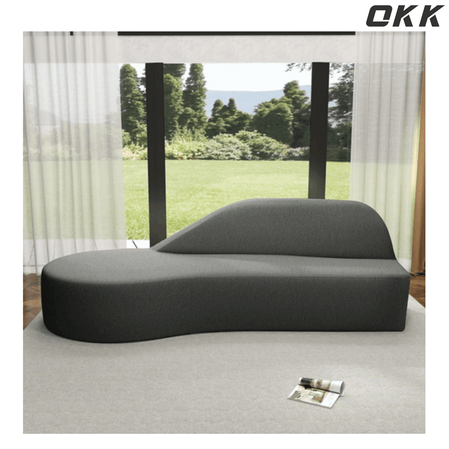 Modern Curved Sectional Sofa - Plush Cream Luxury Couch, Extra Comfort Large Loveseat with Storage, Minimalist Design for Small Space, Living Room, Apartment, and Home Theater