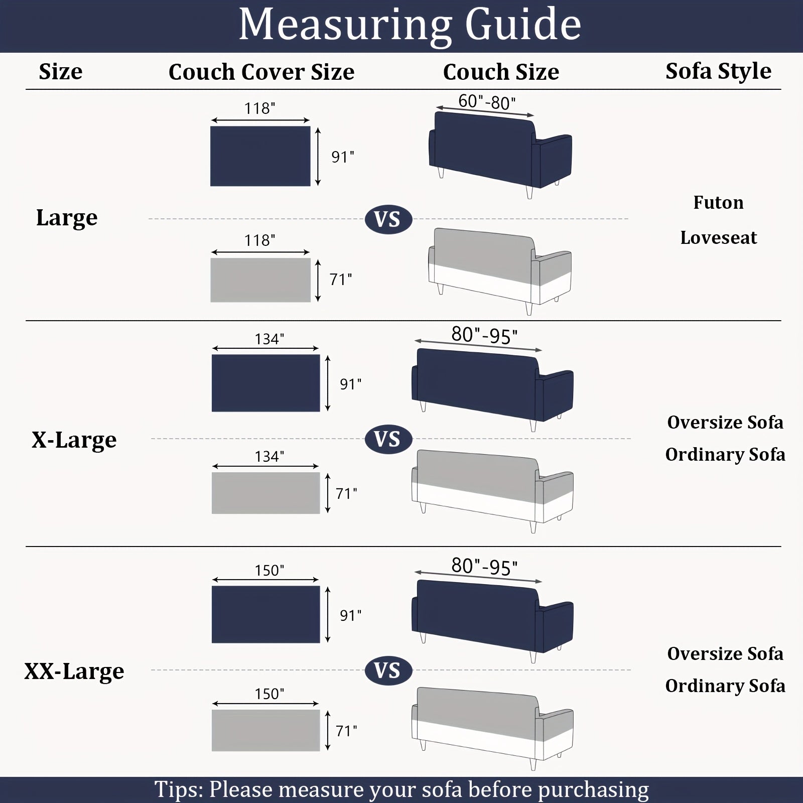 91 inch Widened Sofa Cover Chenille Couch Blanket Cover Protect from Scratch Machine Washable Furniture Protector