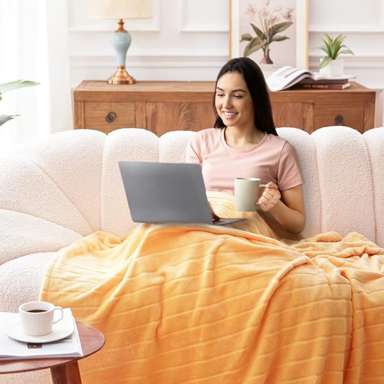 330 GSM Luxury Throw Blanket 33x43 Inch - Ultra Soft Lightweight All-Season Cozy Warmth, Contemporary Style, Machine Washable, Perfect for Sofa, Couch, Bed, and Home Decor, Cozy Home Accessory | Contemporary Style Blanket | Soft Texture Blanket, Blanket f